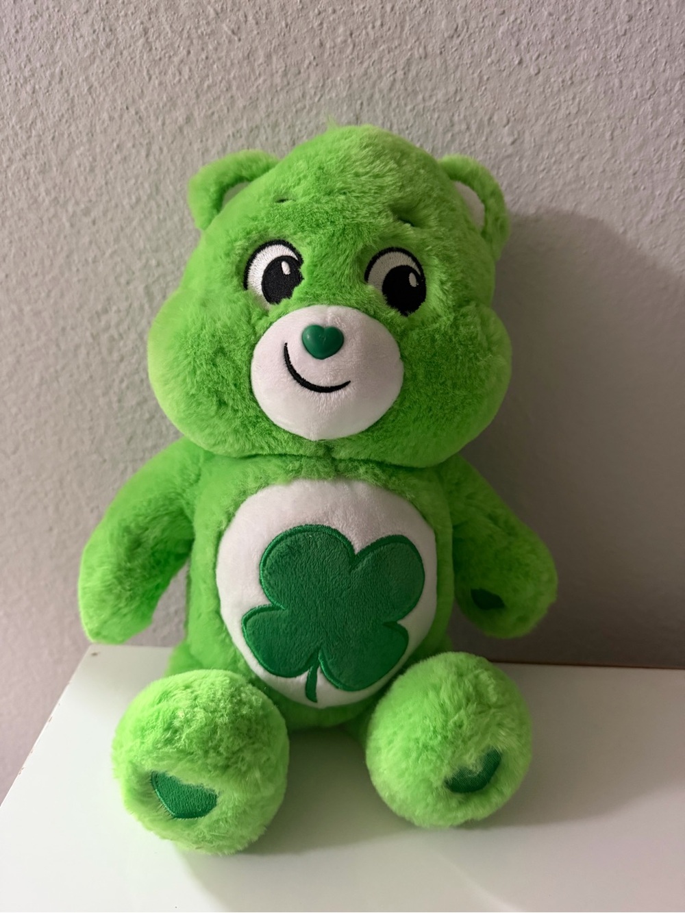 Care Bears Bright Green Plush Toy with Shamrock Belly - Lucky Friend